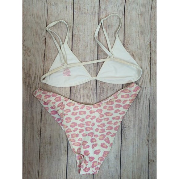 BAMBA SWIMWEAR Women's Pink Cheetah Bikini Two Piece Size Medium READ - Picture 6 of 8
